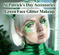 Thumbnail for AROIC 14 Colors Body Glitter, St Patricks Day Face & Hair Glitter Gel Set, Eye Shimmer for Women Glow in the Dark Rave Accessories Party Supplies, Face Paint Hair/Cheek/Eyelid Sparkle Makeup-18ml/Tube