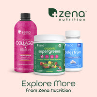 Thumbnail for Zena Nutrition Liquid Collagen for Women & Men (Type 1 & 3) & 5000mcg Biotin, 2500mg Verisol Bioactive Collagen Peptides, Hair, Skin, Nail Supplement, Mixed Berry Colageno, 60 Servings, 20.3 fl oz