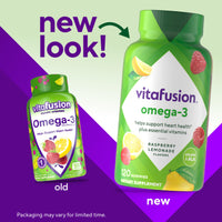 Thumbnail for Vitafusion Omega-3 Gummy Vitamins, Berry Lemonade Flavored, Heart Health Vitamins(1) With Omega 3 EPA/DHA and Vitamins A, C, D and E, America’s Number 1 Vitamin Brand, 60 Day Supply, 120 Count