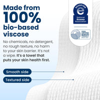 Thumbnail for Clean Skin Club Clean Towels XL®, 100% USDA Biobased Face Towel, Disposable Face Towelette, Eczema Association Accepted, Makeup Remover Dry Wipes, Ultra Soft, 50 ct per pack, 4 Packs, 200 Ct Total