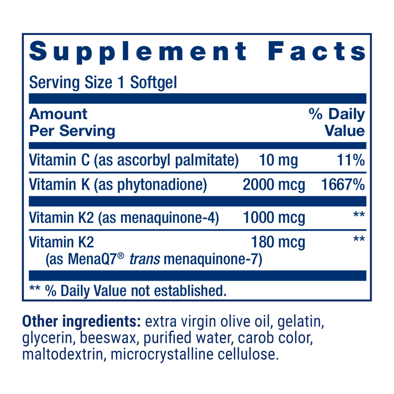 Life Extension Super K, Vitamin K1, Vitamin K2 mk-7, Vitamin K2 mk-4, Heart Health, arterial Health, Calcium Balance, 3-Month Supply, Gluten-Free, 1 Daily, Non-GMO, 90 softgels
