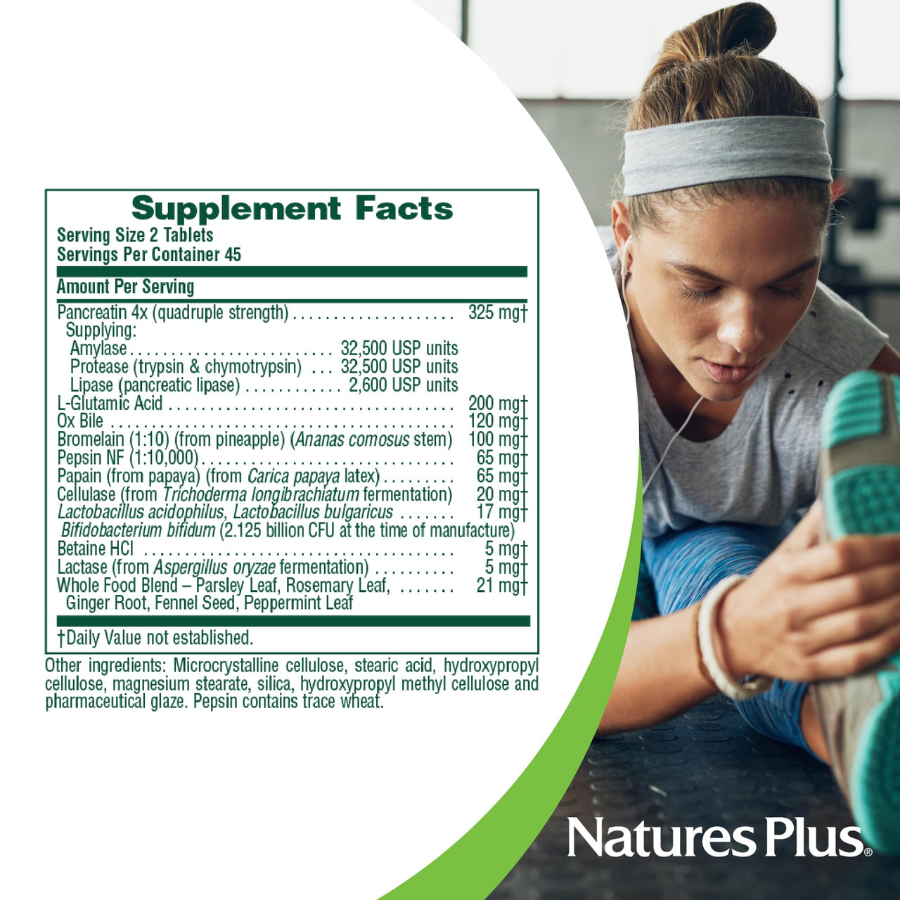 NaturesPlus Ultra-Zyme - 180 Tablets - Maximum Strength Digestive Enzyme Supplement - 90 Servings