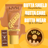 Thumbnail for NYX PROFESSIONAL MAKEUP Buttermelt Glaze Soft Glow Skin Tint + SPF 30, Up To 12HR Wear, 04 Almond Butta