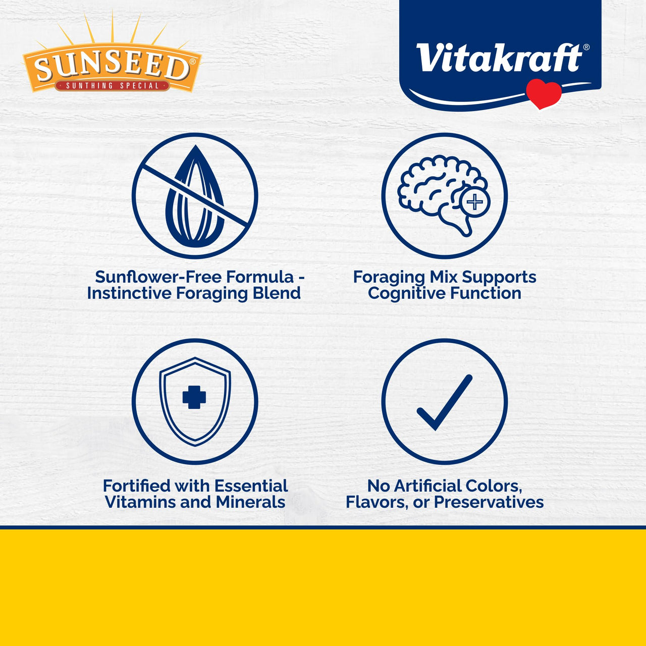 Vitakraft Sunseed Vita Prima Safflower Formula Parrot Food for Medium and Large Birds 4 lb. Bag with Seeds Grains Fruits and Veggies for Wholesome Daily Nutrition Your Parrot is Family