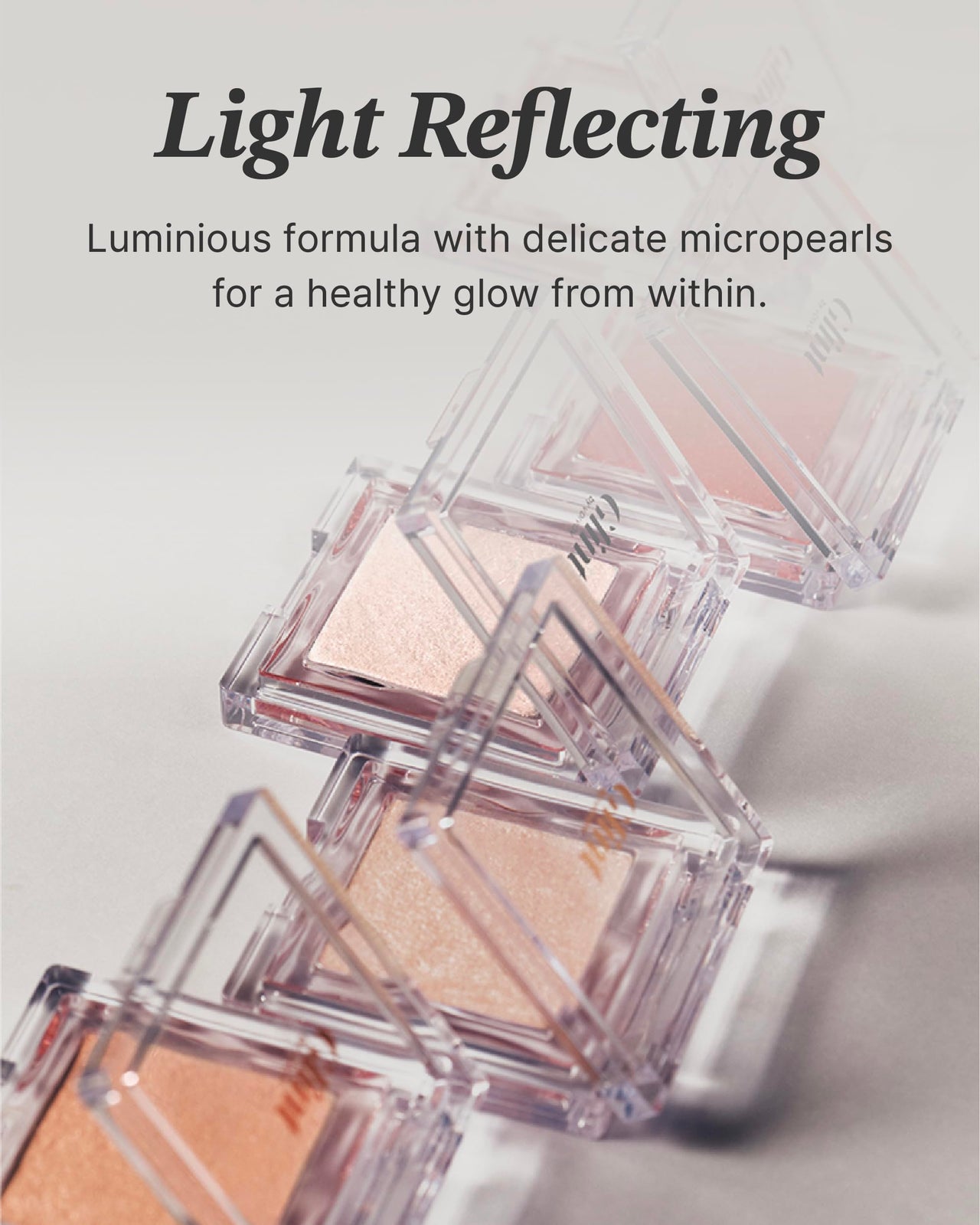 Glint Dewy Highlighter (Dewy Moon, 0.08oz) - Luminous Glow, Infused with Micropearls, Shiny Illuminator. Rich Pigment & Silky Touch, Korean Makeup.