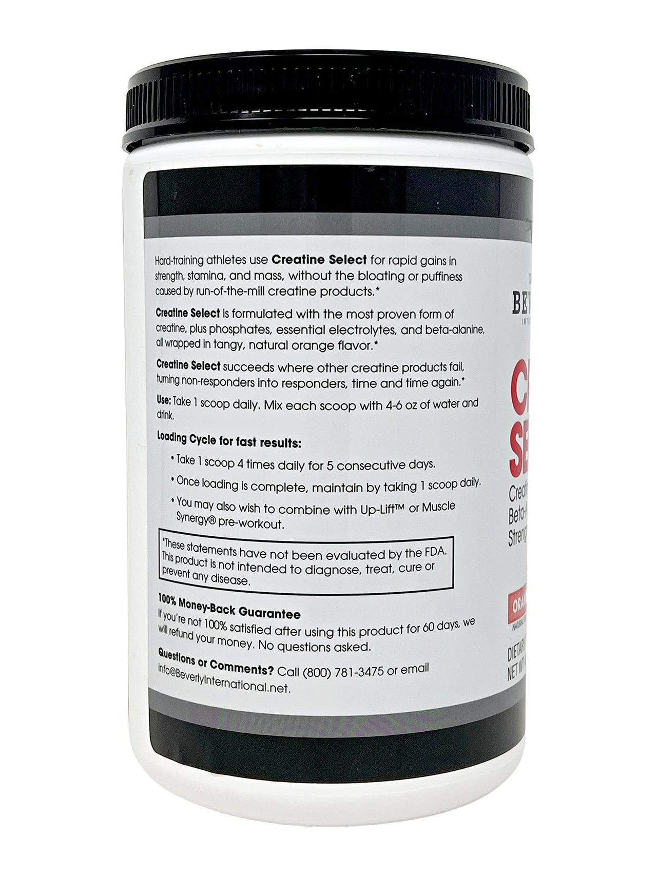 Beverly International Creatine Select with Phosphates, 40 Servings. A Fail-Proof Creatine Monohydrate Formula. Boost Muscle Size, Strength, Endurance and Recovery. for Men and Women. Tastes Like Tang