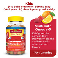 Thumbnail for Nature Made Adult & Kids Multivitamin Gummies Combo Pack, Multis with Vitamin C, Vitamin D3, B Vitamins, Zinc, Omega 3 Fish Oil & More, Two Multivitamin Bottles for Whole Family