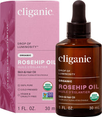 Thumbnail for Cliganic Organic Rosehip Seed Oil for Face, 100% Pure | Natural Cold Pressed Unrefined Non-GMO | Carrier Oil for Skin, Hair & Nails