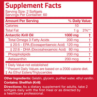 Thumbnail for Bronson Antarctic Krill Oil 1000 mg with Omega-3s EPA, DHA, Astaxanthin and Phospholipids 120 Softgels