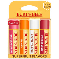 Thumbnail for Burt's Bees Lip Balm - Pink Grapefruit, Mango, Coconut & Pear, and Pomegranate Pack, Lip Moisturizer With Beeswax, Tint-Free, Natural Origin Conditioning Treatment, 4 Tubes, 0.15 oz.