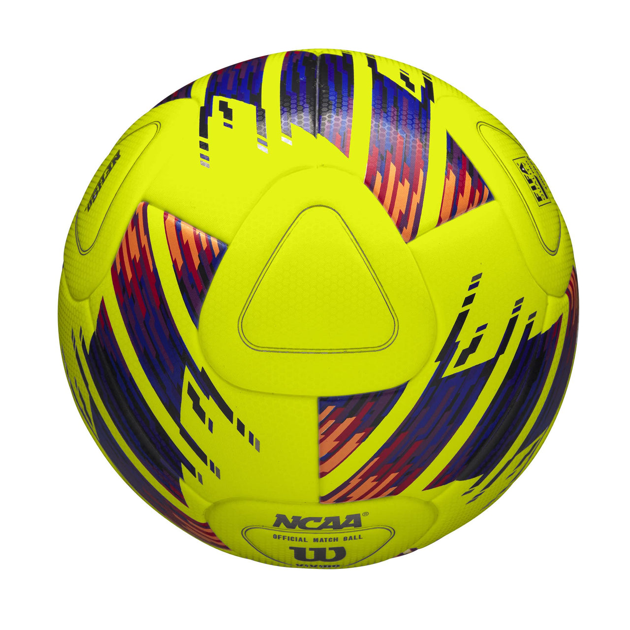 WILSON NCAA Vivido Match Soccer Ball - Size 5, Yellow/Orange/Purple