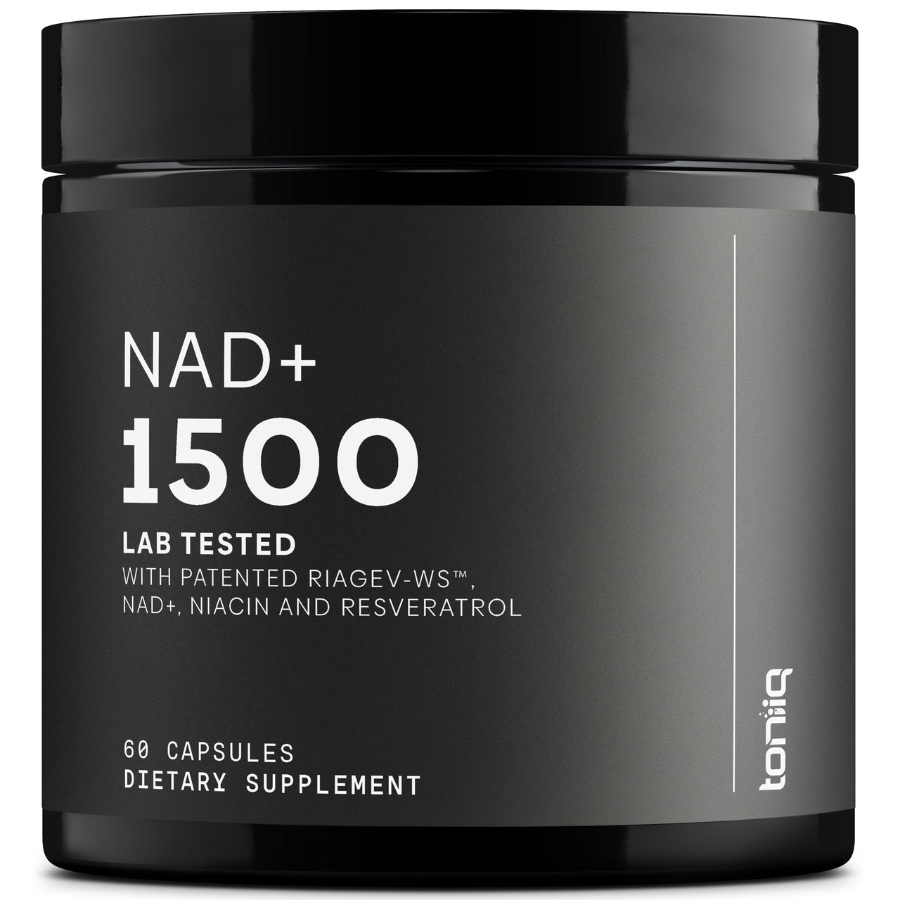 Toniiq Ultra High Strength 1500mg NAD+ Supplement - Clinically Studied Ingredients with Patented RiaGev-WS™, Resveratrol, and Niacin - 60 Capsules