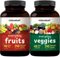 Thumbnail for Fruit and Veggies Supplement – 480 Total Vegetarian Capsules | Balance of Natural 40 Whole Fruits & Veggies Blend | Fresh Superfood Formula with Vitamins and Minerals – Non-GMO