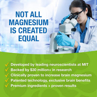 Thumbnail for Magtein - Magnesium L-Threonate Supplement, Memory, Focus, Sleep & Brain Health Formula for Men & Women, Cognitive Support for Adults, Clinically Researched - 60 Veg Capsules