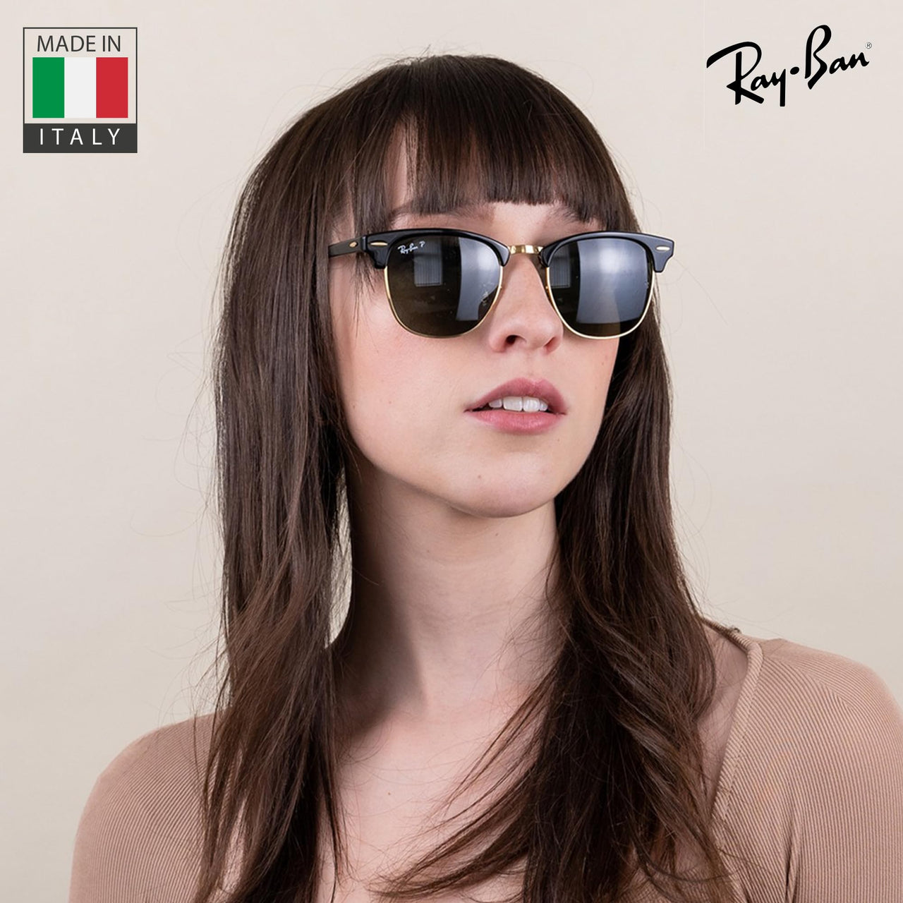 Ray-Ban RB3016 Clubmaster Polarized Classic Square Shape