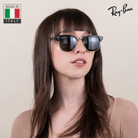 Thumbnail for Ray-Ban RB3016 CLUBMASTER CLASSIC POLARIZED Square Shaped Sunglasses for Men & Women – Includes Official Rayban Eyewear Kit – Ideal Formal & Casual Wear Sunglasses – G-15 Green Lens