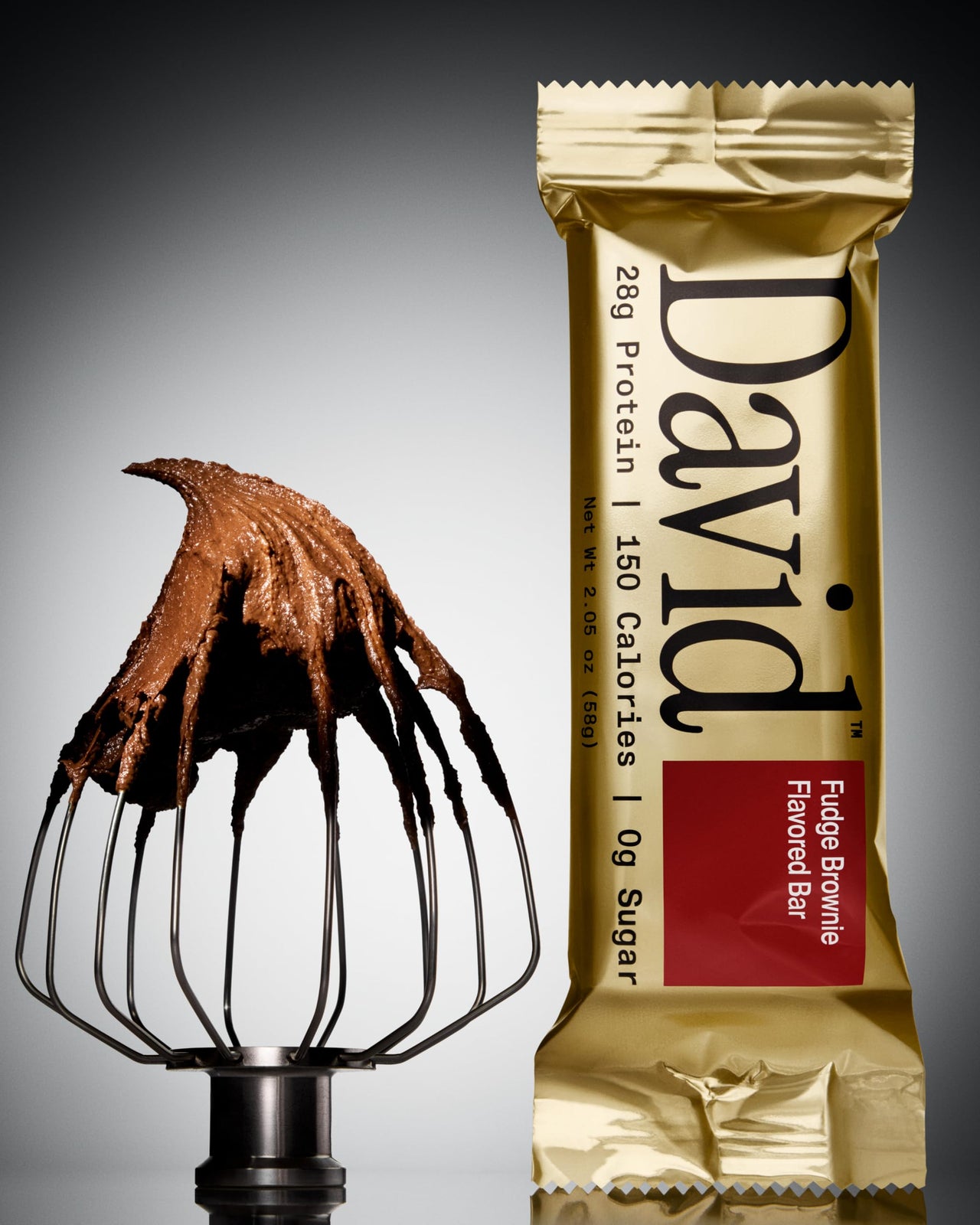 David High Protein Bars - 0g of Sugar, Low Carb, Gluten Free - 28g of Protein, 150 Calories - On-The-Go Snack - Fudge Brownie Flavor, Pack of 12