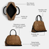 Thumbnail for COACH Katy Satchel, Khaki Black