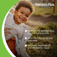 Thumbnail for NaturesPlus Animal Parade Tummy Zyme Children’s Chewable, Tropical Fruit Flavor - 90 Animal-Shaped Tablets - Contains Live Probiotics - Vegetarian, Gluten Free, Sugar Free - 90 Servings