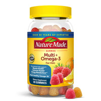 Thumbnail for Nature Made Mens Multivitamin Gummies with Omega-3, Mens Gummy Multivitamins for Daily Nutritional Support, 80 Gummy Vitamins and Minerals, 40 Day Supply