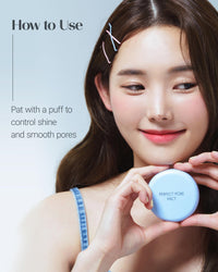 Thumbnail for THESAEM Saemmul Perfect Pore Pact - Sebum Control Face Powder for Oil Absorption & Makeup Setting - Pore Blurring Pressed Compact Smooth Matte Finish - Korean Makeup Finishing Powder, 0.37 oz.