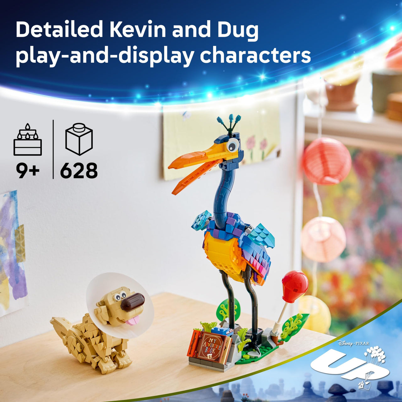 LEGO Disney and Pixar Kevin & Dug Building Toy - 'Up' Movie Set for Girls & Boys, Ages 9+ - Disney Gift for Kids & Fans - Kids Bedroom or Desk Decor - 43290