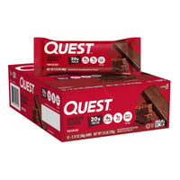 Thumbnail for Quest Nutrition Chocolate Brownie Protein Bar, 20g Protein, 1g Sugar, 4g Net Carb, High Fiber, Gluten Free, Gluten Free, 12 Count