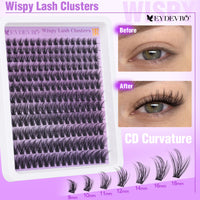 Thumbnail for EYDEVRO Wispy Lash Clusters Natural Eyelash Clusters 9-18mm Cluster Eyelash Extensions CD Curvature 192 Pcs Manga Cluster Lashes Individual Lashes DIY Lash Extensions