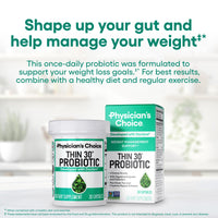 Thumbnail for Physician's CHOICE Probiotics for Weight Management & Bloating - 6 Probiotic Strains - Prebiotics - Key ingredient Cayenne - Supports Gut Health - Weight Management for Women & Men - Green Tea - 30 CT