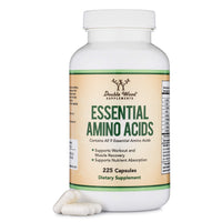 Thumbnail for Essential Amino Acids - 1 Gram Per Serving Powder Blend of All 9 Essential Aminos (EAA) and All Branched-Chain Aminos (BCAAs) (Leucine, Isoleucine, Valine) 225 Capsules, Gluten Free by Double Wood