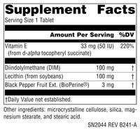 Thumbnail for Source Naturals DIM, Diindolylmethane 100mg with BioPerine, Vitamin E & More - 180 Tablets