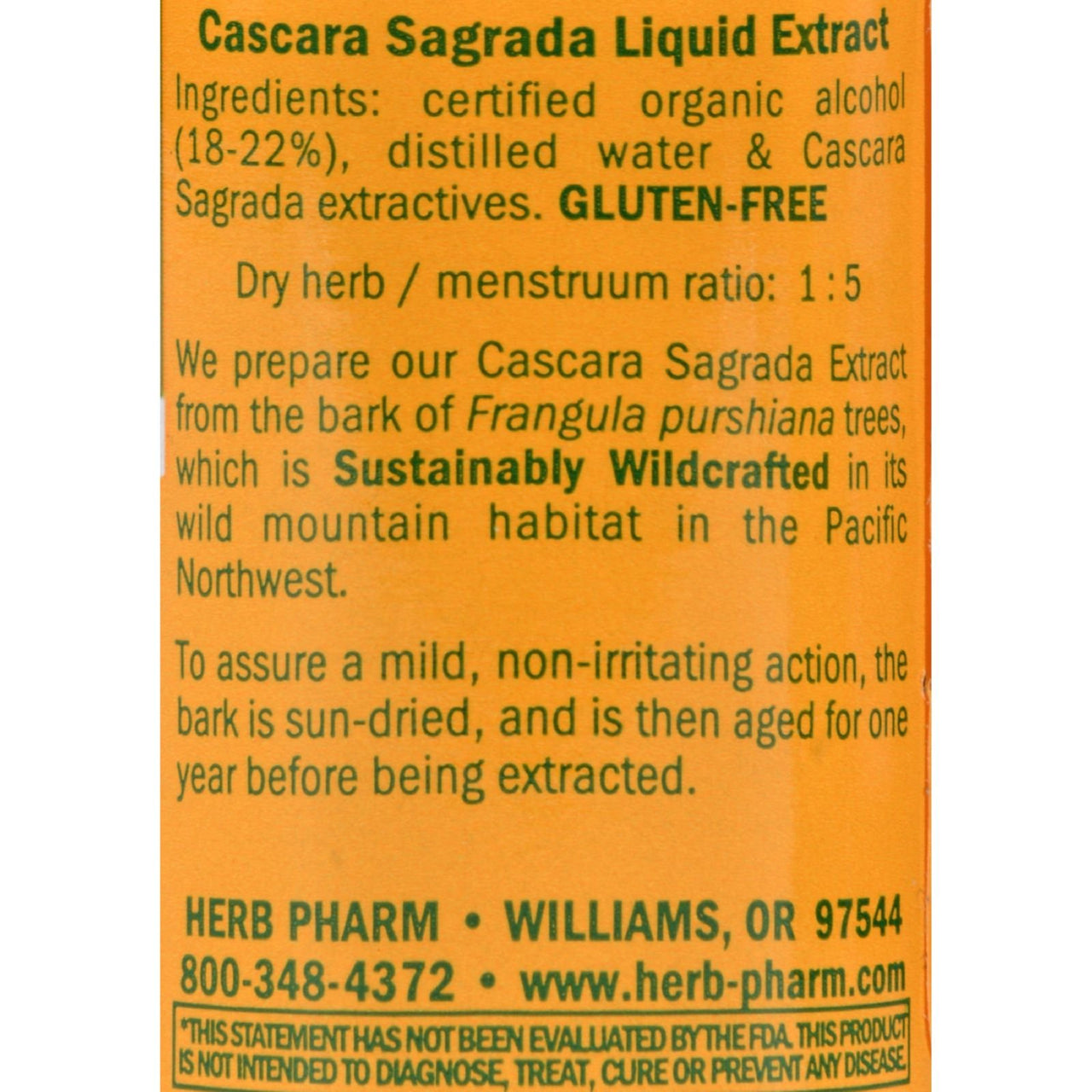 Herb Pharm Cascara Sagrada Liquid Extract for Digestive Support - 1 Ounce