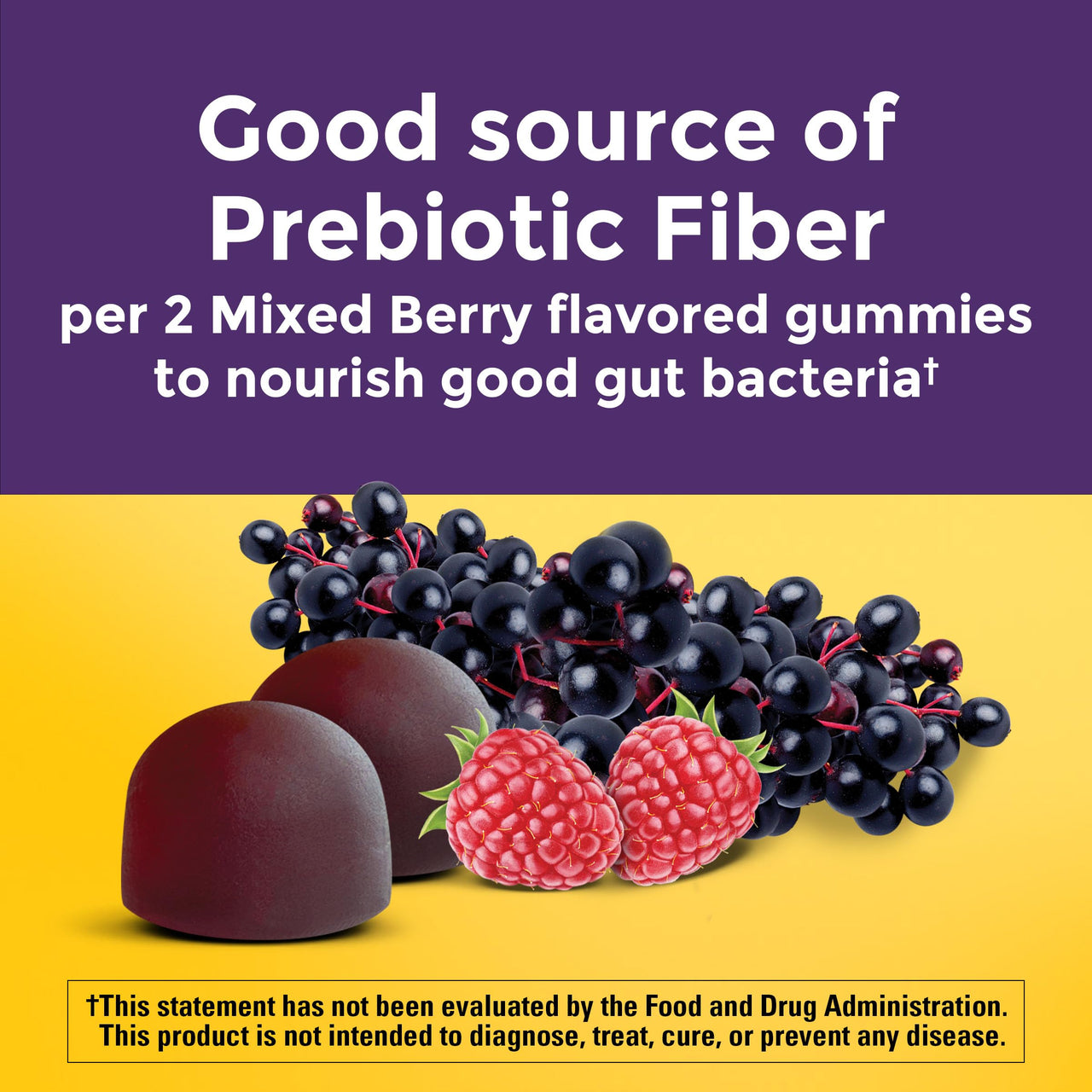 Nature Made Probiotic + Prebiotic Fiber Gummies for Daily Gut Health, Fiber Supplement with Probiotics for Digestive Health Support, 50 Gummies, 25 Day Supply
