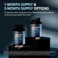 Thumbnail for L-Arginine Capsules with L-Citrulline - Nitric Oxide Supplement - L Arginine and L Citrulline Blend - 60 Count - Vegan, Non-GMO Capsules for Performance, Endurance and Muscle Support - 1 Month Supply