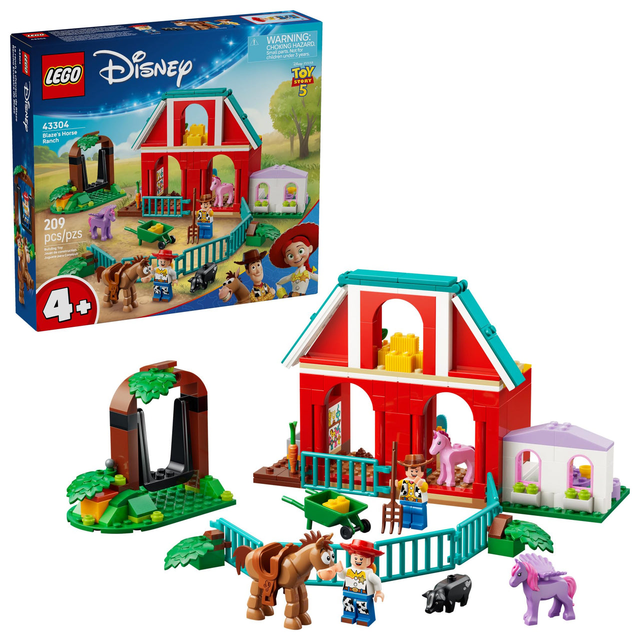 LEGO Disney and Pixar Toy Story 5 Blaze's Horse Ranch - Disney Building Set for Girls & Boys, Ages 4+ - with Movie Figures - Gift for Preschoolers - 43304