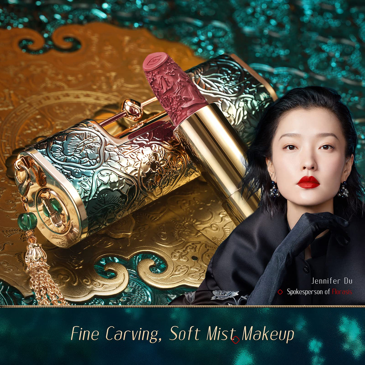 FLORASIS Blooming Rouge Love Lock Lipstick Long-Lasting Sculpting Lipstick Misty Matte Finish Lightweight Nourishing for Everyday Use (M1666 Bed of Roses)