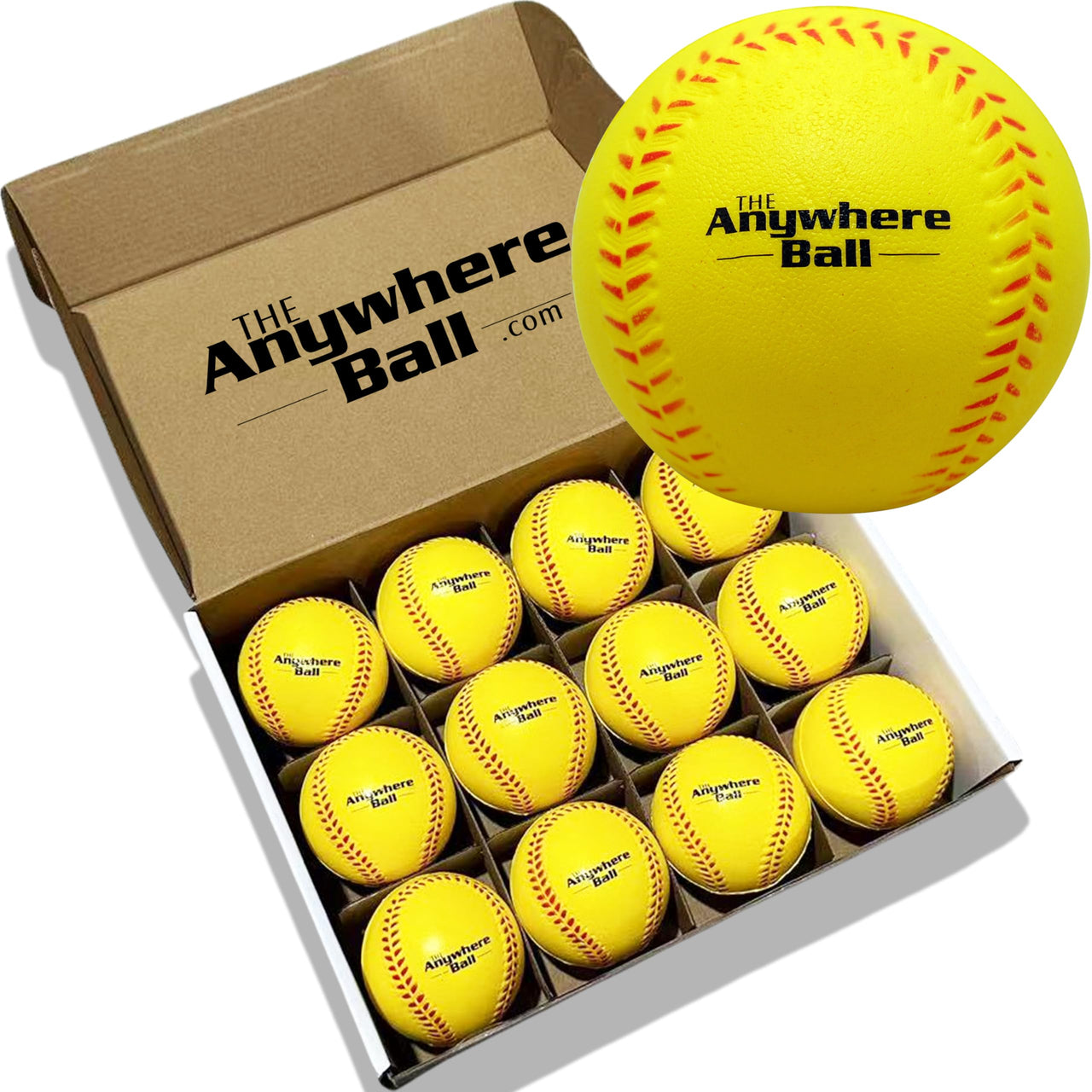 The Anywhere Ball Baseball/Softball Foam Training Ball (12 Pack)