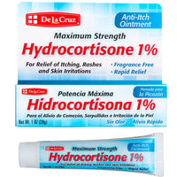 Thumbnail for De La Cruz 1% Hydrocortisone Ointment - Maximum Strength - Topical Anti Itch Ointment - Dry Skin, Redness, Dermatitis, Eczema and Rashes - 1 OZ (28g)
