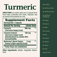 Thumbnail for Nature's Bounty Turmeric with Black Pepper Extract, Supports Antioxidant Health, 1000mg, 60 Capsules