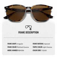 Thumbnail for Ray-Ban RB4306 Polarized Hexagonal Sunglasses With Eyewear Kit Bundle - High Bridge Fit - Ideal Formal and Casual Wear Retro Sunglasses