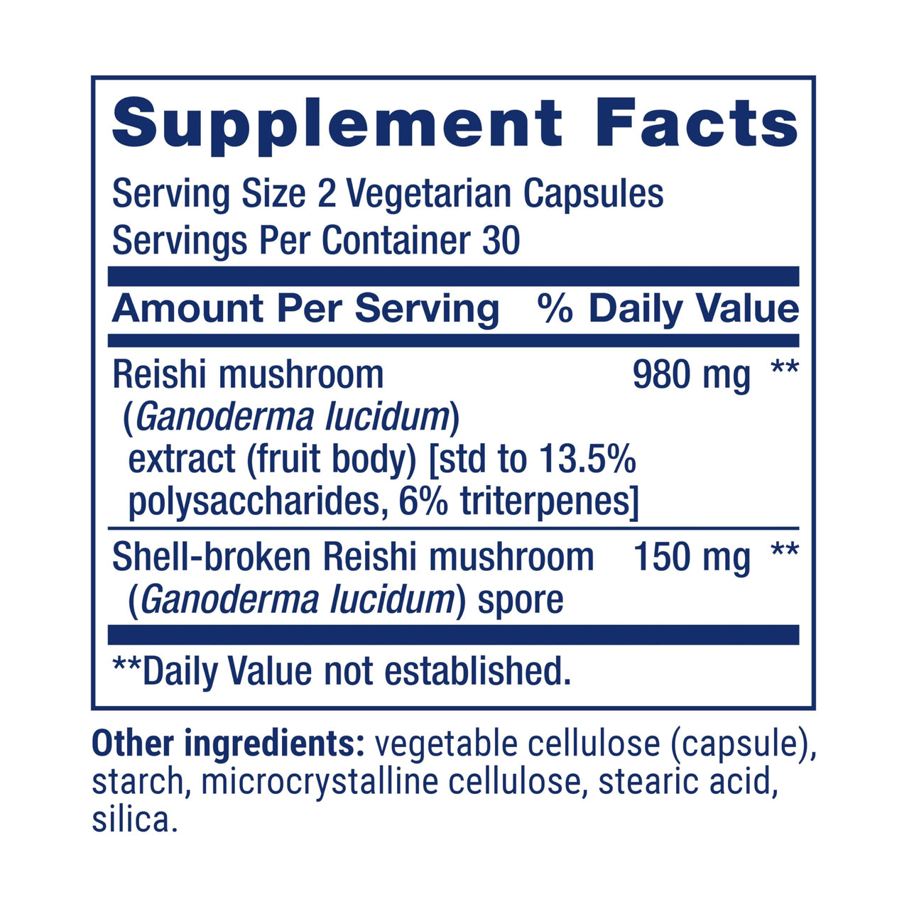 Life Extension Reishi Extract Mushroom Complex - Mushrooms Herbal Supplement for Immune Support – Ganoderma Lucidum Extract - Gluten-Free, Non-GMO, Vegetarian – 60 Capsules