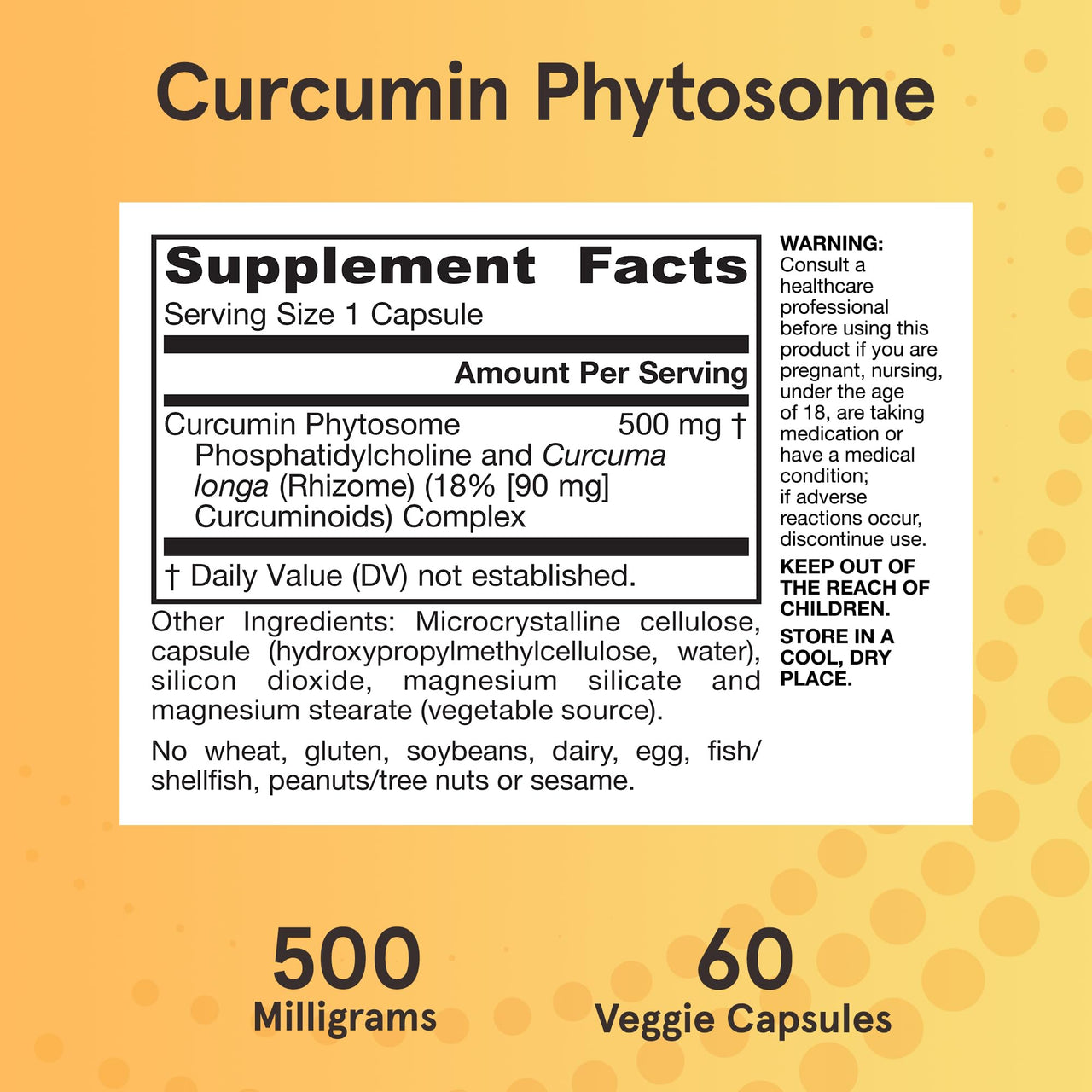 Jarrow Formulas Curcumin Phytosome 500 mg - 60 Veggie Capsules - Formulated with Meriva - Antioxidant Support Supplement - Joint Health & Support - 60 Servings