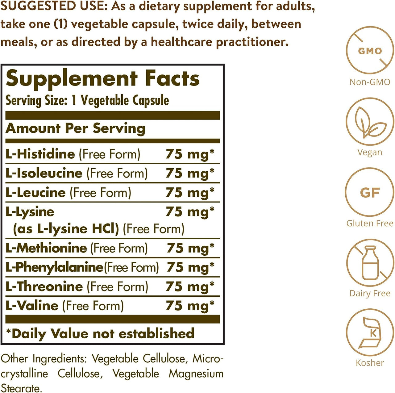 Solgar Essential Amino Complex Vegetable Capsules