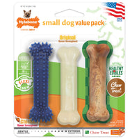 Thumbnail for Nylabone Original Bone Flexi Chew Toy for Dogs, Dog Toys for Moderate Chewers, Dog Chew Bones, Chicken & Original Flavor, For X-Small Dogs - Up to 15 lbs, 3 Pack
