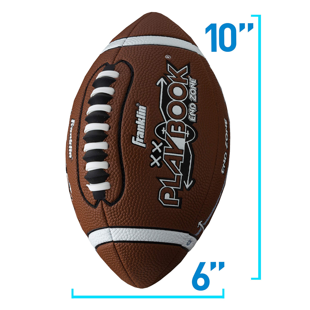 Franklin Sports Playbook Junior Football - Kids Youth Football with Play Diagrams - Junior Size Youth Soft Cover Ball for Kids - Playbook Ball with Air Pump Included