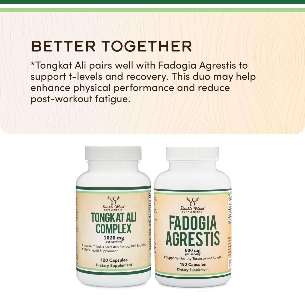 Tongkat Ali Extract 200 to 1 for Men (Longjack) Eurycoma Longifolia, 1000mg per Serving, 120 Capsules - Men's Health Support with 20mg Tribulus Terrestris (Third Party Tested) by Double Wood
