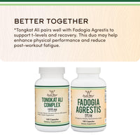 Thumbnail for Tongkat Ali Extract 200 to 1 for Men (Longjack) Eurycoma Longifolia, 1000mg per Serving, 120 Capsules - Men's Health Support with 20mg Tribulus Terrestris (Third Party Tested) by Double Wood