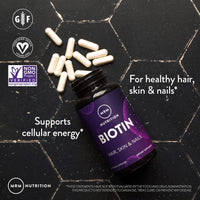 Thumbnail for MRM Nutrition Biotin Capsules - For Womem & Men - 5000 mcg, Supports Hair Growth, Healthy Skin & Nails, Vegan B7 Supplement for Cellular Energy, Keratin Strength & Nutrient Metabolism - 60 Servings
