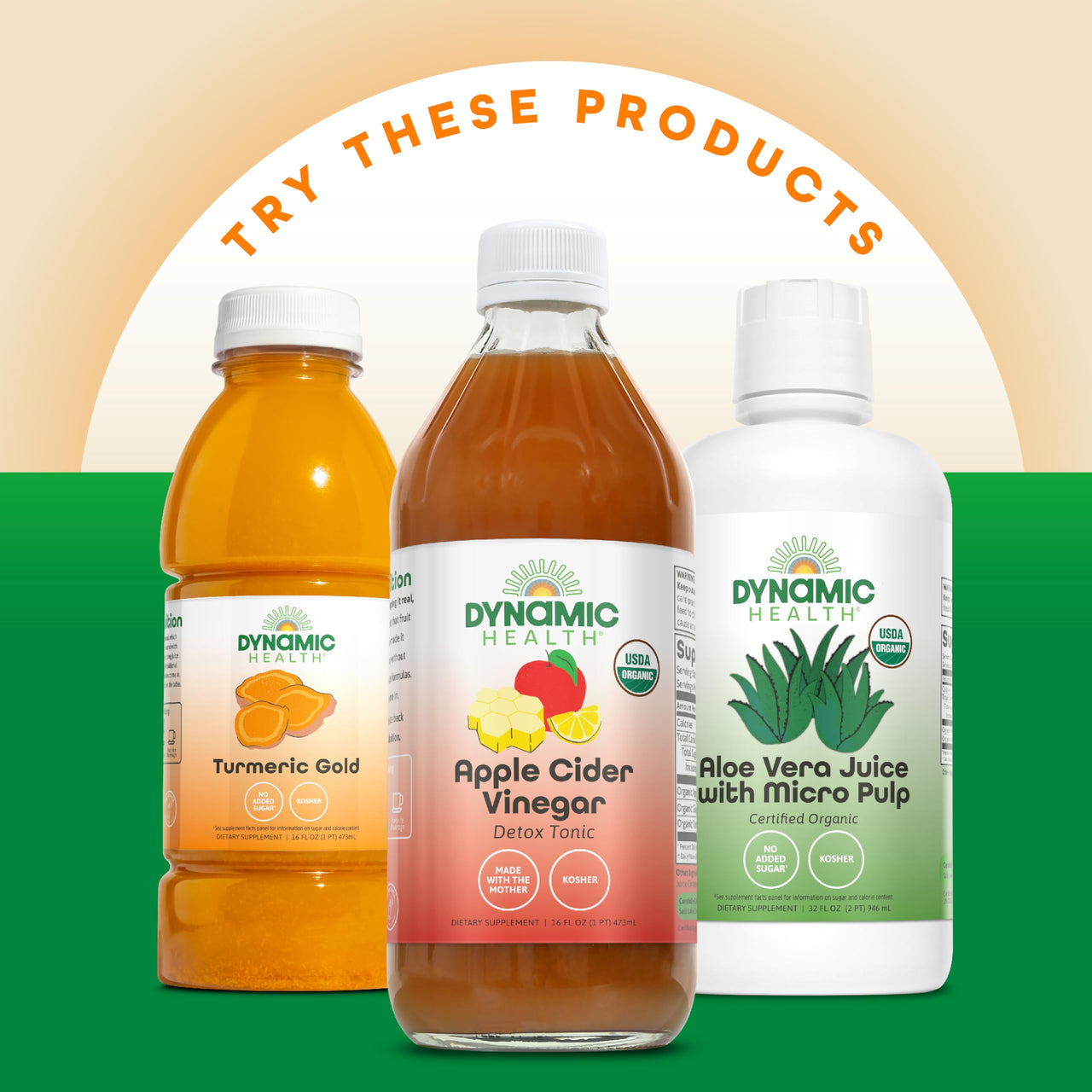 Dynamic Health Tart Cherry Juice Tonic with Turmeric & Ginger | Vegetarian and Kosher | Key Compounds | 16 Fl Oz