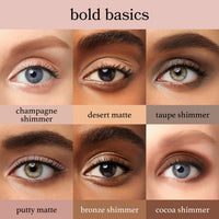 Thumbnail for Julep Eyeshadow 101 Neutral Palette Creme-to-Powder 6 Piece Matte & Shimmer Eyeshadow Set, Bold Basics